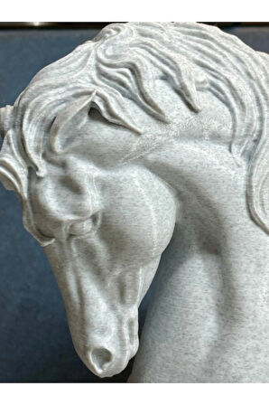 Asil At Başı Heykeli – 18 cm 3D Baskı Dekoratif Obje