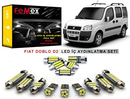 Fiat Doblo D2 LED İç Aydınlatma Ampul Seti FEMEX Parlak Beyaz