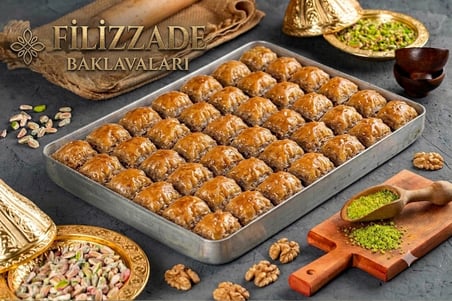 1 Tepsi Cevizli Baklava 2–2,5 KG | Metal Tepsisi Hediye