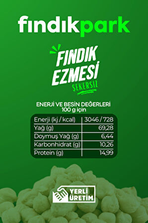 Şekersiz Fındık Ezmesi 350g - %100 Doğal, Katkısız, Günlük Üretim