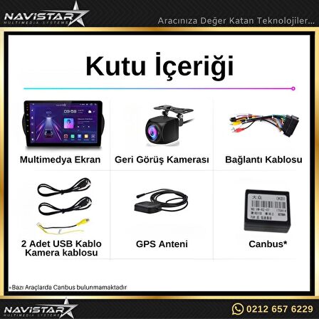 Fiat Fiorino 2+32GB Kablosuz Carplay 2008-2017 Android 13 Navigasyon Multimedya Sistemi 