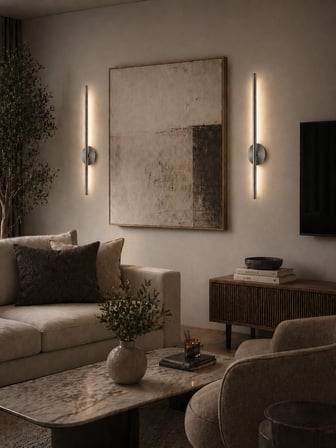 Flame Krom Sarjlı Led Aplik | 8W | 3200K Gün Işığı | 75cm | Duvar Tipi /Tablo Dekoratif Işık