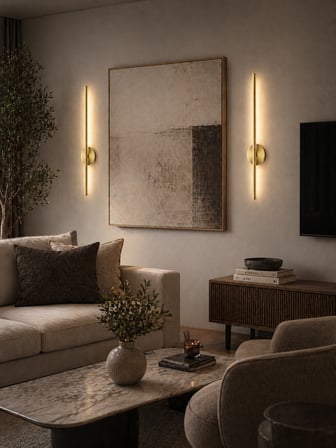 Flame Gold Sarjlı Led Aplik | 8W | 3200K Gün Işığı | 75cm | Duvar Tipi /Tablo Dekoratif Işık