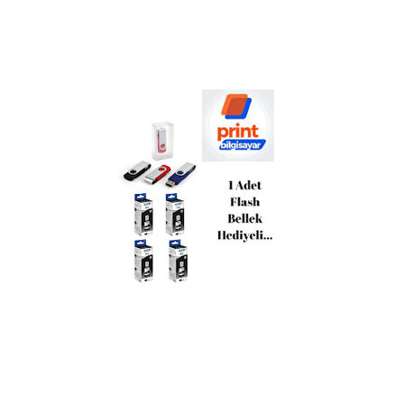Epson 110 / M1170 Siyah Orjinal Mürekkep 4'LÜ Avantaj Paket Flash Usb Bellek Hediyeli