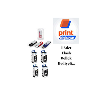 Epson T7741 / M105 Siyah Orjinal Mürekkep 4'LÜ Avantaj Paket Flash Usb Bellek Hediyeli