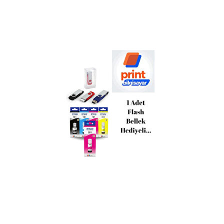 Epson 101 / L6190 Orjinal Mürekkep Takımı +1 Kırmızı Hediyeli Flash Usb Bellek Hediyeli