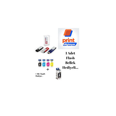 Epson T664 / L350 Orjinal Mürekkep Takımı +1 Siyah Hediyeli Flash Usb Bellek Hediyeli