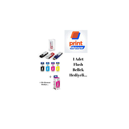 Epson T664 / L360 Orjinal Mürekkep Takımı +1 Kırmızı Hediyeli Flash Usb Bellek Hediyeli