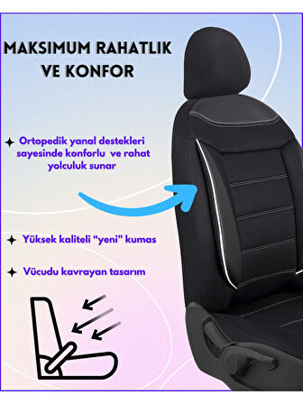 Renault Clio 4 Araçlara Uyumlu Tam Takım Flex B Model Oto Koltuk Kılıfı Seti