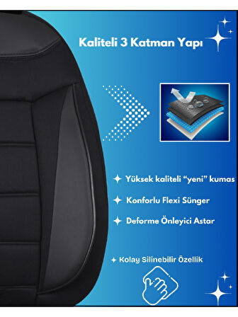 Opel Corsa E Araçlara Uyumlu Tam Takım Flex S Model Oto Koltuk Kılıfı Seti
