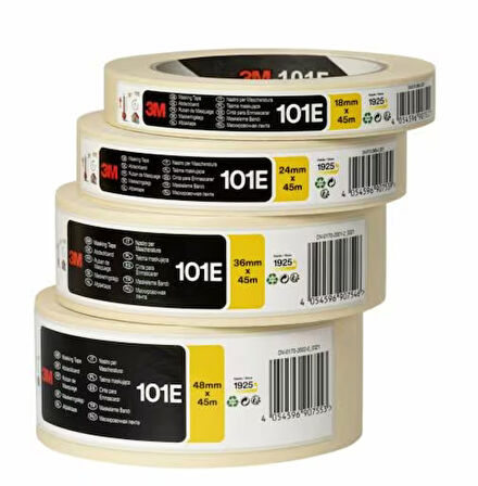 3M 101E 38mm x 25m Maskeleme Bandı 12 Adet– Güvenilir ve Çok Amaçlı Çözüm