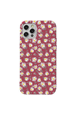 Iphone 13 Pro Max Bordo Renkli Silikon Telefon Kilifi - Papatya