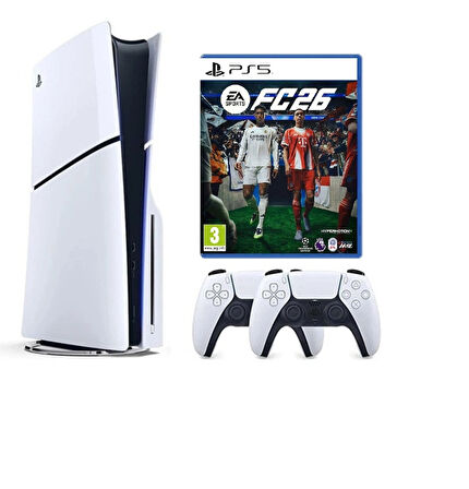 Sony Playstation 5 Slim cdli +2.kol Dualsense +Ps5 FC26 (İthalatçı Garantili)