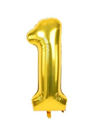 1 Rakam Balon Gold Renk Folyo Balon 82 cm 34 inç Helyum Balon 1 Yaş Balon Gold 1 Sayı