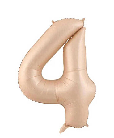 4 Rakam Balon Kum Beji̇ Renk Folyo Balon 82 Cm 34 İnç Helyum Balon 4 Yaş Balon Kum Beji̇ 4sayı