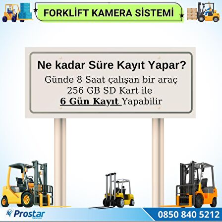 Forklift Kamera Sistemi Reach Truck 2 Kameralı 7 inç Monitörlü Kayıtlı Kamera Seti