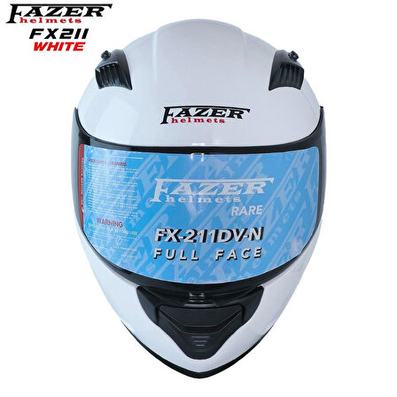 Forza Beyaz Full Face ( Kapalı ) Güneş Vizörlü ( Gözlüklü ) Motorsiklet Kaskı