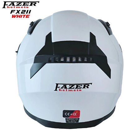 Forza Beyaz Full Face ( Kapalı ) Güneş Vizörlü ( Gözlüklü ) Motorsiklet Kaskı