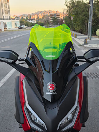 MOTOCAM Honda Forza 250 Siperlik Ön Cam 2021-2025 Model 43cm Neon Sarı Renkli 4mm