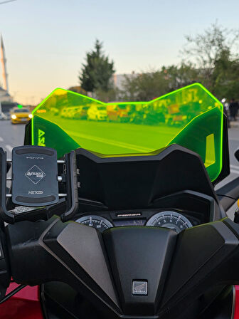 MOTOCAM Honda Forza 250 Siperlik Ön Cam 2021-2025 Model 43cm Neon Sarı Renkli 4mm