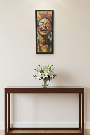 Frida Kahlo Tablo | 25x60 cm Dikey Sanat Eseri UV Baskı