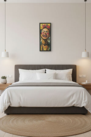 Frida Kahlo Tablo | 25x60 cm Dikey Sanat Eseri UV Baskı