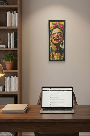 Frida Kahlo Tablo | 25x60 cm Dikey Sanat Eseri UV Baskı