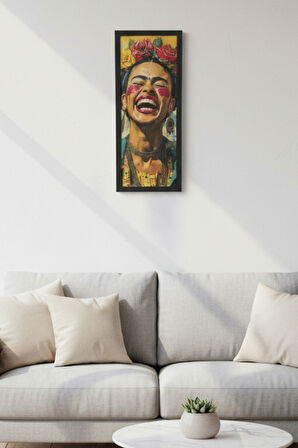 Frida Kahlo Tablo | 25x60 cm Dikey Sanat Eseri UV Baskı