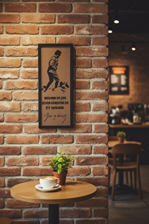 Atatürk Tablosu 60x25 Atatürk Köşesi için Kocatepe Siluet UV Baskılı Ahşap Çerçeveli Dekoratif Tablo