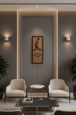 Atatürk Tablosu 60x25 Atatürk Köşesi için Kocatepe Siluet UV Baskılı Ahşap Çerçeveli Dekoratif Tablo