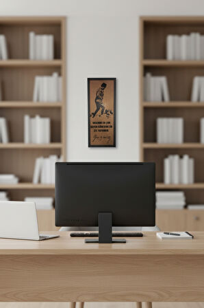 Atatürk Tablosu 60x25 Atatürk Köşesi için Kocatepe Siluet UV Baskılı Ahşap Çerçeveli Dekoratif Tablo