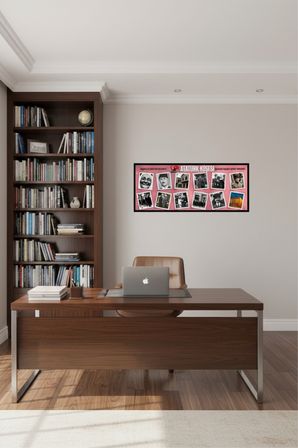 Atatürk Köşesi Tablo 60x25 cm Çerçeveli Okul Sınıf Atatürk Posteri Seti