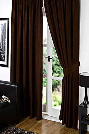 Kahve Kahvrengi Renk Güneşlik Blackout Kararma Fon Perde Düz Dikim