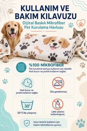 Gökova Home French Bulldog Köpek Kurulama Havlusu Mikrofiber 50x100 cm