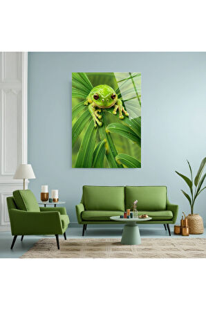 Yeşil Gözlü Kedi Cam Tablo | Dayanıklı Temperli Cam