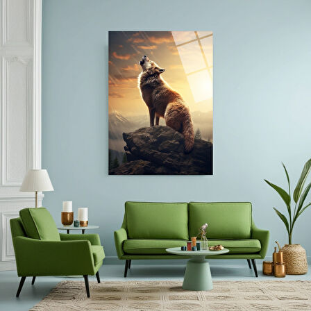 Kurt Cam Tablo | Dayanıklı Temperli Cam | Uluyan Kurt Cam Tablo