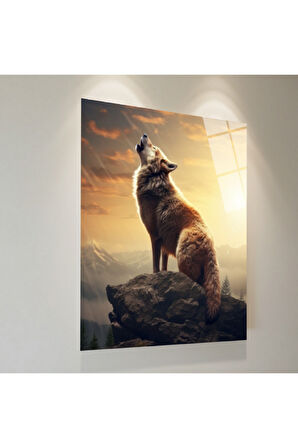 Kurt Cam Tablo | Dayanıklı Temperli Cam | Uluyan Kurt Cam Tablo