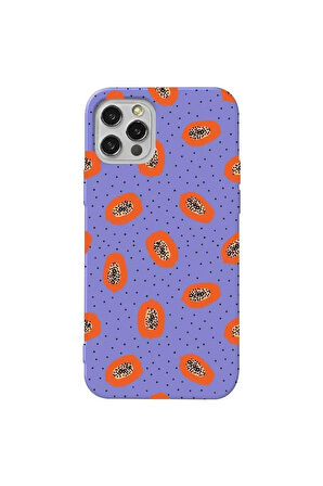 Iphone 13 Pro Max Lila Renkli Silikon Telefon Kilifi - Papaya