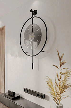 Büyük Boy (50*75 CM) ^^ Siyah-füme Luxry ^^ Tamperli Kırılmaz - (mobilya) Duvar Saati