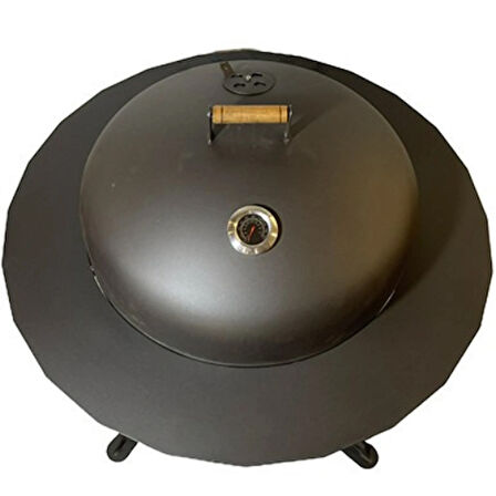 Basınç Göstergeli BBQ Kiti – Tütsü Hazneli Kapak & 60 cm Izgara
