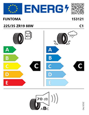 Funtoma 225/35 ZR19 TL 88W REINF. ROADFUN SPORT Yaz Lastiği (Üretim Tarihi:2025)