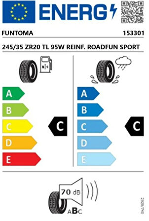 Funtoma 245/35 ZR20 TL 95W Reınf. Roadfun Sport Oto Yaz Lastiği (Üretim Yılı: 2025)