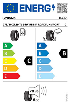 Funtoma 275/30 ZR19 TL 96W Reınf. Roadfun  Sport Oto Yaz Lastiği (Üretim Yılı:2025)