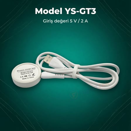 YS-GT3 Manyetik Akıllı Saat Şarj Aleti USB Kablolu 1 Metre Huawei Watch GT 3 ile Uyumlu