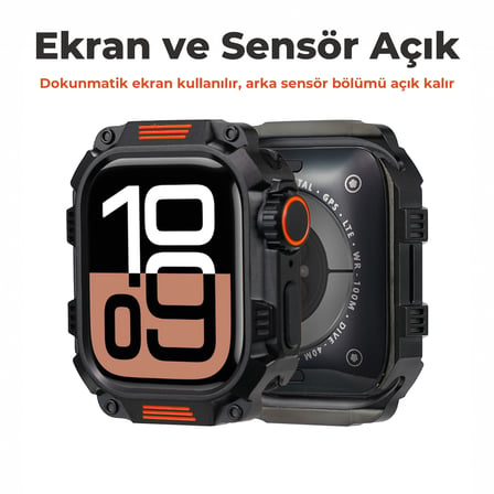 Watch Ultra 49 mm ile Uyumlu Metal Saat Koruyucu Kılıf Zırh Tasarım Kasa