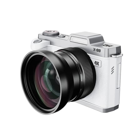 X88 Retro Dijital Fotoğraf Makinesi 4K 64MP 3,0 İnç 180 Derece Döner Ekran Makro ve Geniş Açı Lensli