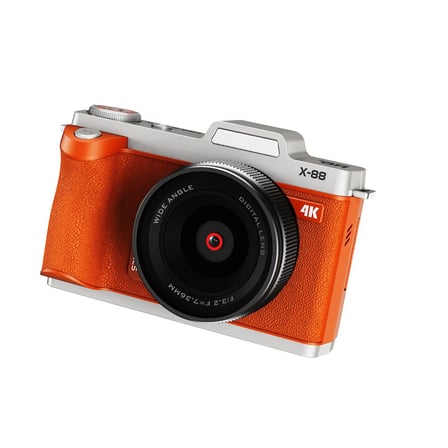 X88 Retro Dijital Fotoğraf Makinesi 4K 64MP 3,0 İnç 180 Derece Döner Ekran Makro ve Geniş Açı Lensli