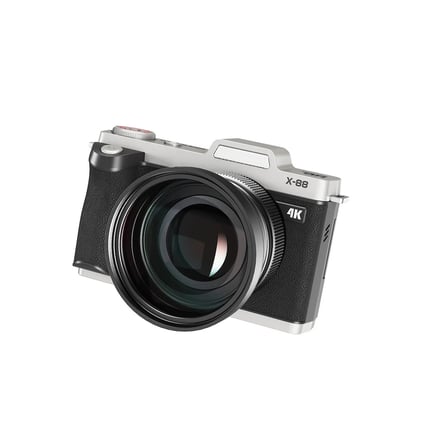 X88 Retro Dijital Fotoğraf Makinesi 4K 64MP 3,0 İnç 180 Derece Döner Ekran Makro ve Geniş Açı Lensli