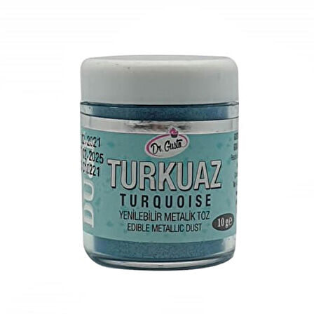 Dr Gusto Yenilebilir Metalik Toz Boya 4 gr - Turkuaz