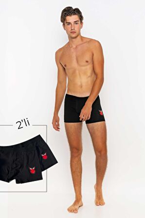 Redowl Baykuş Baskılı Boxer-Siyah-L
